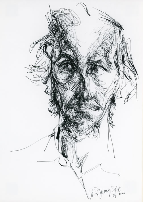 Portrait Günter W. Remmert Tusche 29.5.1976